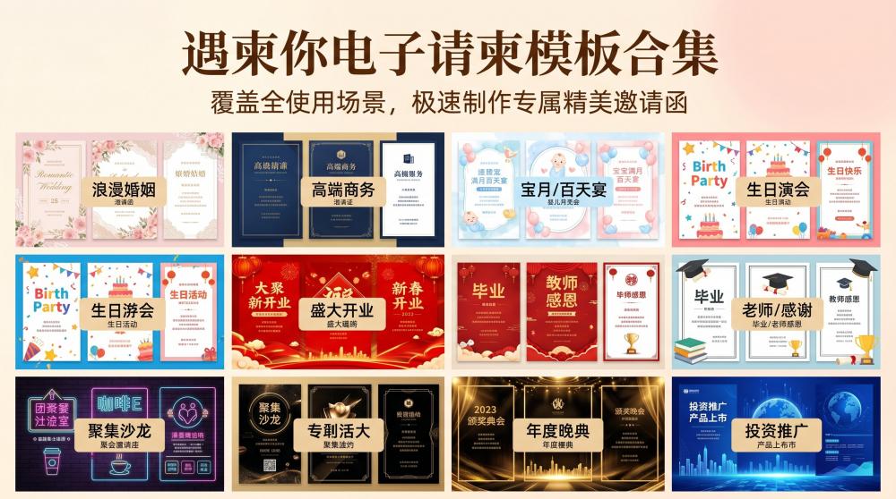 零成本做聚会邀请函！小白无经验照搬，3分钟出片不踩坑